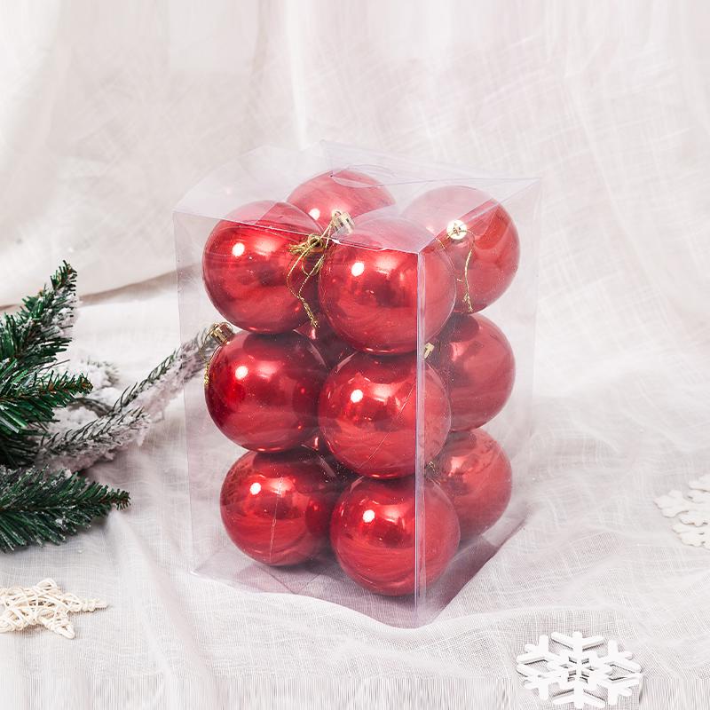 3-10CM Red Pearlescent Christmas Ornaments for Visual Merchandising - Available In 6CM, 8CM, 10CM Sizes