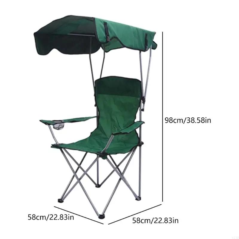 Folding Outdoor Chair Waterproof Oxford Fabric Builtin Cup Holders Foldable Comfortable For Picnics M4YD