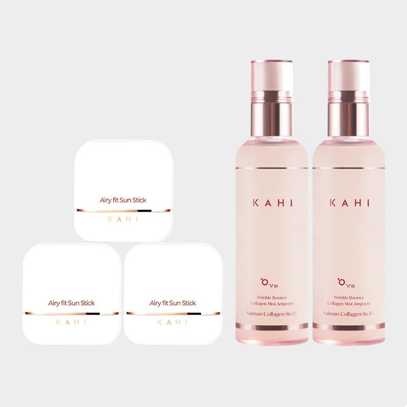 

KAHI Airy Fit Sun Stick (3pcs) + Collagen Mist (2pcs) Set