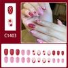 24Pieces Elegant French Tip Presses On Nail Glossy Oval Short Shape Red Pink Polkas Dots Design