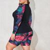 2025 European and American Plus Size Long Sleeve Two-Piece Tankini Swimsuit