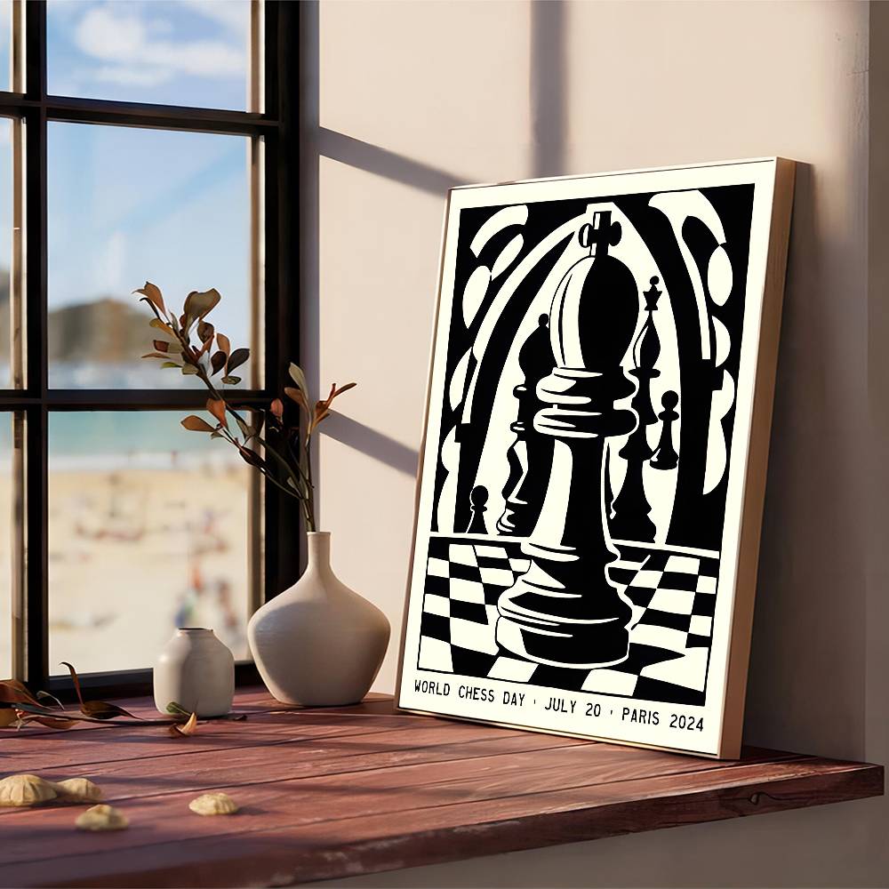 Vintage Classy Chess Classic Movie Whitepaper Poster Retro Kraft Paper Sticker DIY Room Bar Cafe Vintage Decorative Painting