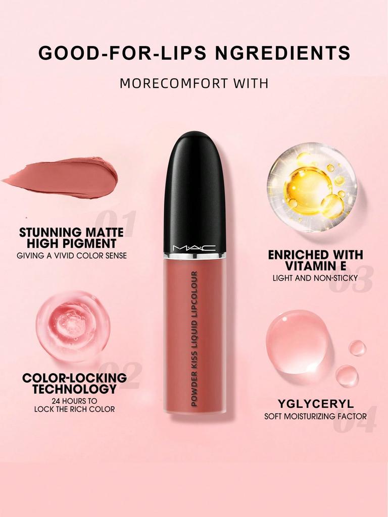 M·A·C Powder Kiss Liquid Lipcolour 975 Ruby Boo (Vivid Blue-Red) - 5ml