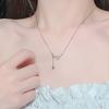 S999 Silver Meteor Shower Fringed Necklace Women's Light Luxury Niche Collarbone Chain Diamond Pendant