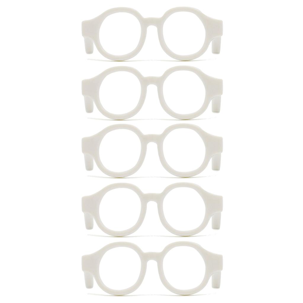 5xDollhouse Props Black Frame Glasses Miniatures Doll House Round Square Frame Glasses Doll No Lenses Glasses Ornament