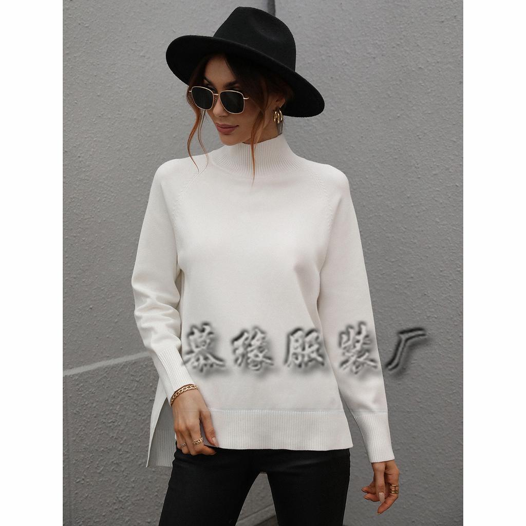 Autumn and Winter New Solid Color Sweater Turtleneck European and American Women's Clothing Women's Hot Words