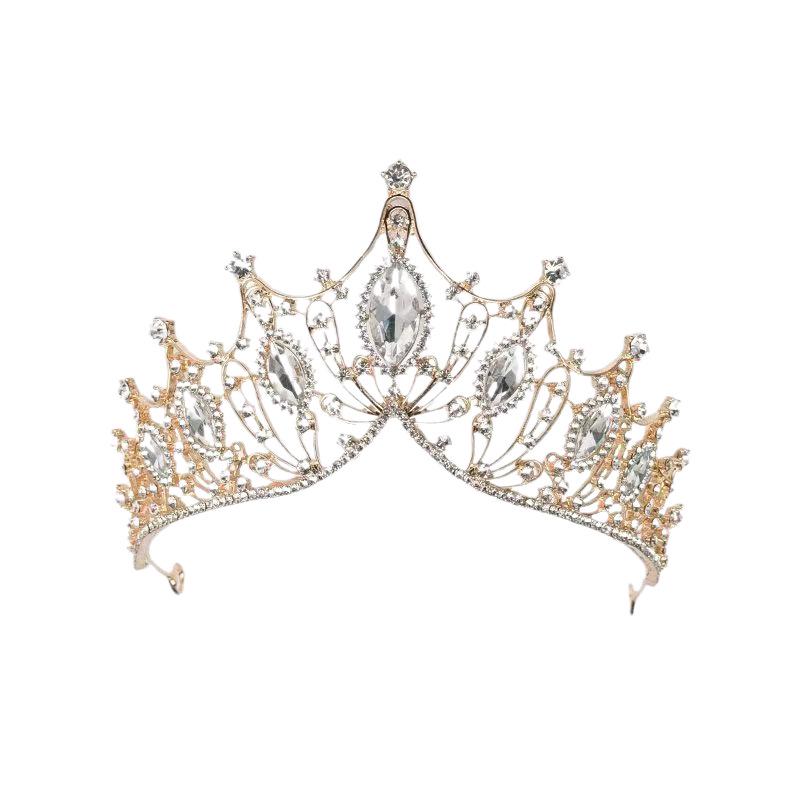 Handmade Crystal Beaded Princess Crown Headband for Girls - Ideal for Birthdays, Weddings, and Performances