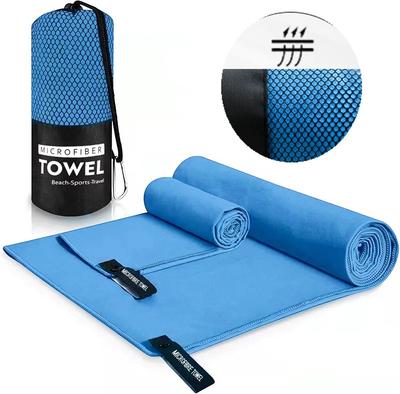 Set combinat din 2 piese de prosoape sport cu uscare rapidă, prosoape absorbante de plajă, prosoape portabile de călătorie pentru înot, prosoape pentru alergare yoga