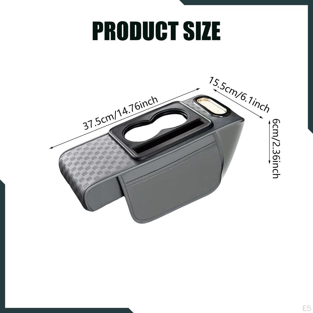 Auto Armrest Cushion Heightening Pad Side Storage Bag Middle Center Console Cover for Truck
