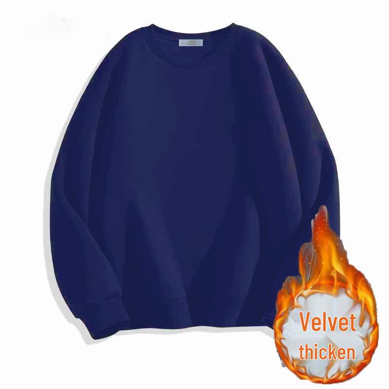 Unisex Thickened Loose Sweatshirt: 2024 Trendy European/American Oversized Autumn/Winter Outerwear