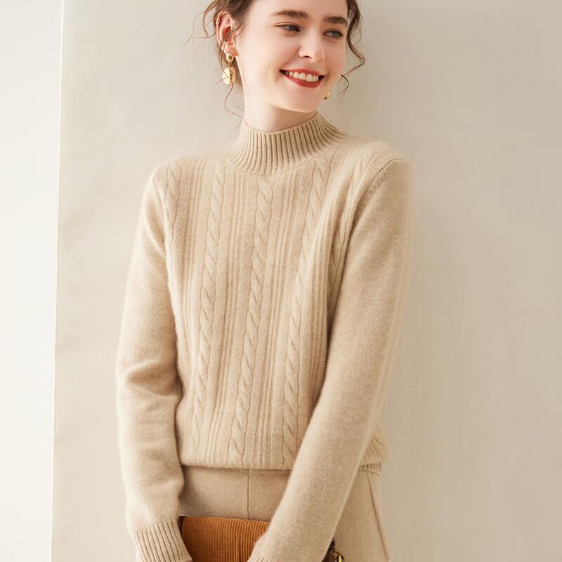 Fanzhen Women's Thickened Cashmere Blend Knit Sweater
