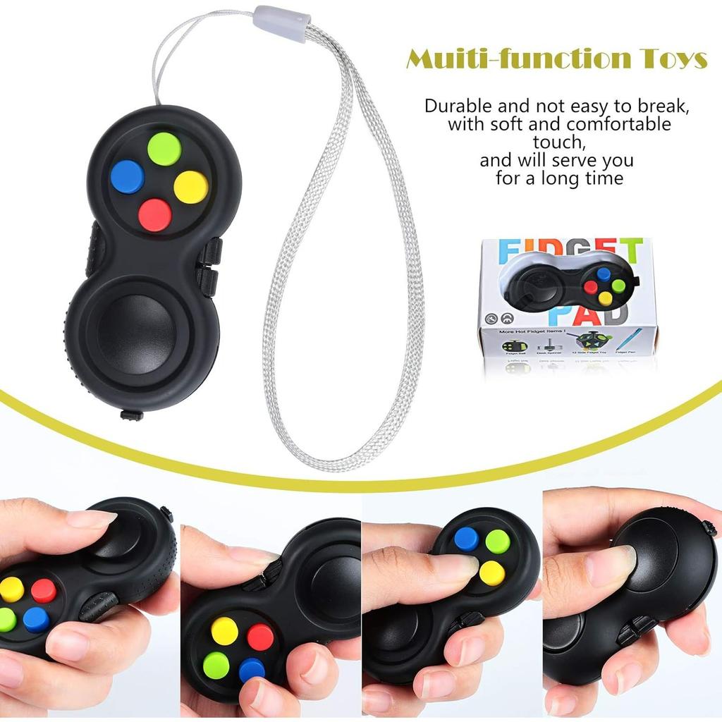 6 Pieces Cam Fidget Pad Controller Relieve Anxiety Handheld Mini Game Remote Controller Fidget Pad Stress Reducer for Adult Relieve Stres