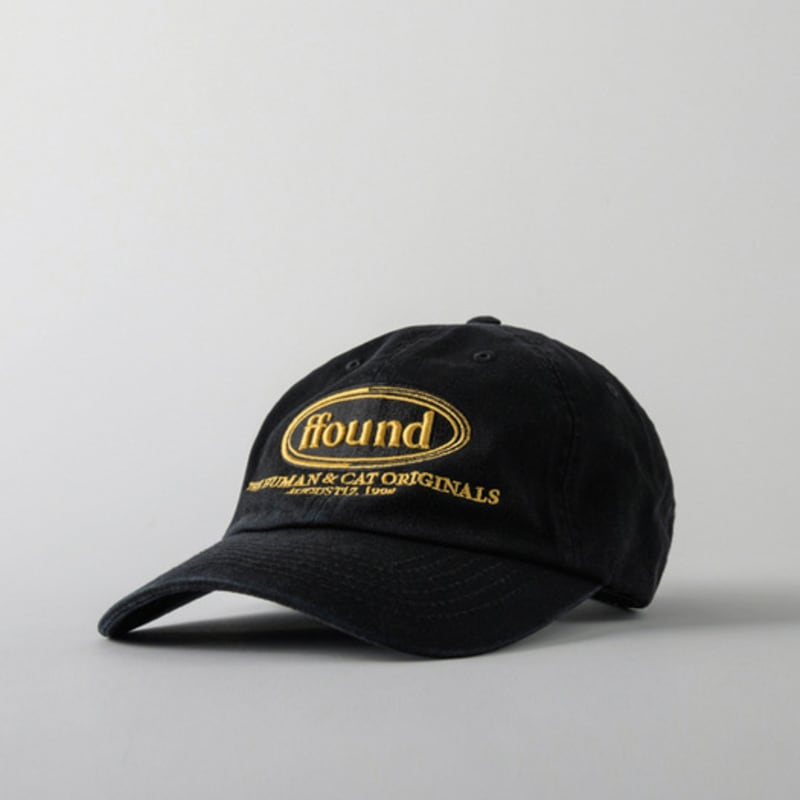 human & cat FFOUND WASHED VINTAGE BALL CAP / BLACK