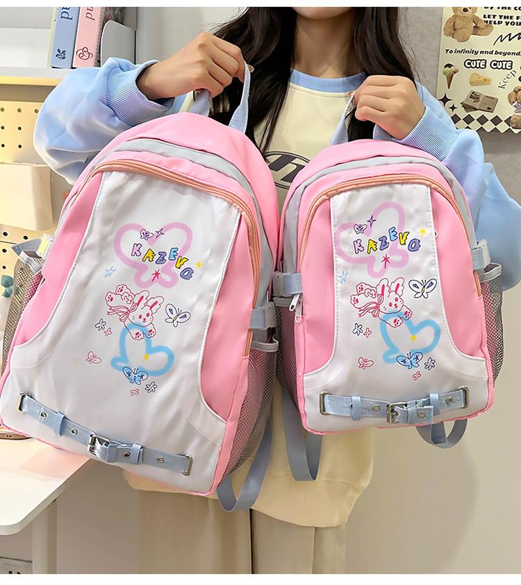 

Trendy And Adorable Pink And Blue Cartoon Backpack For Middle School Girls Lightweight Stylish Design Small розовый