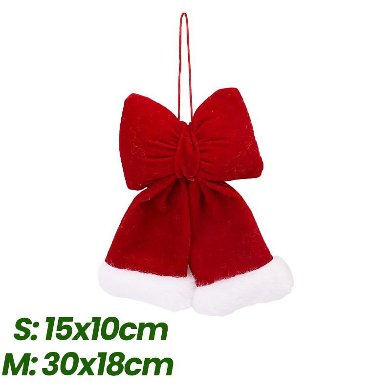 

3D Red Velvet Bownot Fabric Pendants Fluffy Decoration DIY Xmas Tree Home Ornament Christmas Tree Hanging Bow Decoration S-15x10cm