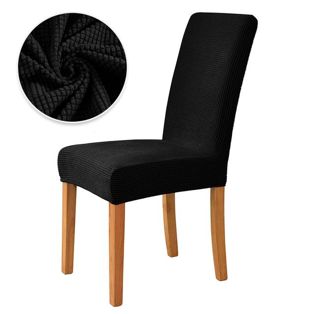 Stuhlhussen aus Fleece für die Küche, kariert, dehnbar, rutschfest, Sitzbezug für Esszimmerstühle, Schutz für Zuhause, Dekoration