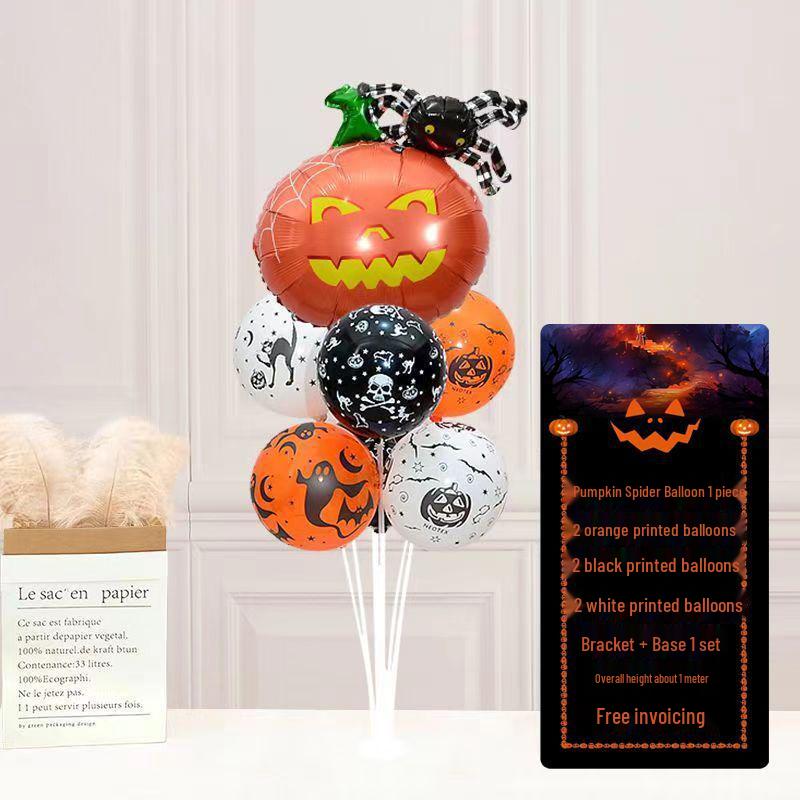 Halloween Pumpkin Skeleton Balloon Columns for Party and Event Decoration