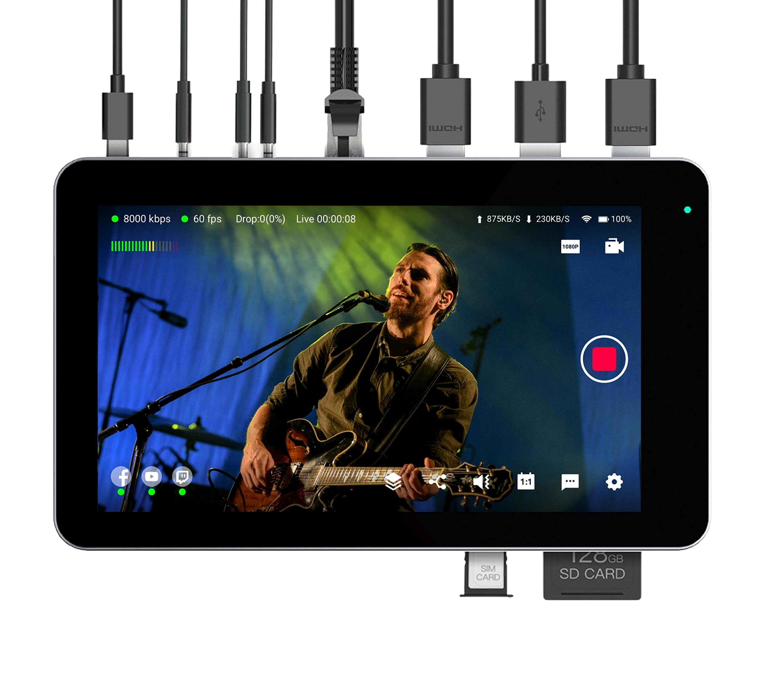 

YoloLiv YoloBox Mini Mobile Mobile Encoder Live Streaming Encoder Smart Distribution Switcher & Monitor & Recorder All-in-one