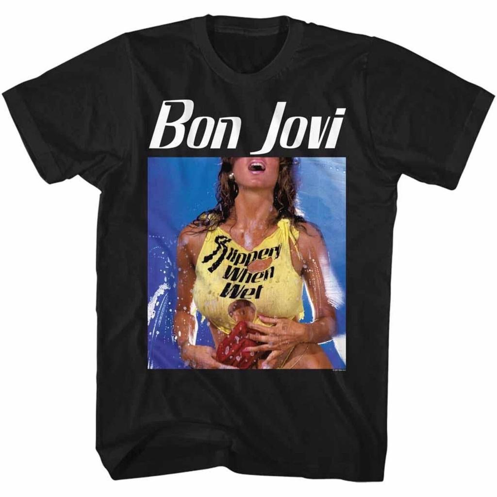 BON JOVI cd cvr SLIPPERY WHEN WET GIRL Official Black SHIRT Size XXL 2X new