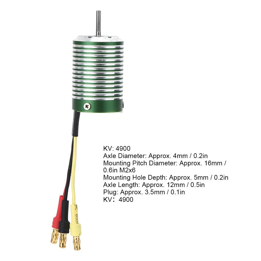 X TEAM 12 Slot 4 Poles XTI 2435 4900KV Brushless Motor for 1 16 RC Car Model