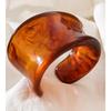 Eetit 64mm Multi-color Big Resin Acrylic Cuff Wide Bracelet Bangle for Women Waterproof Charm Statement Street Large Jewelry
