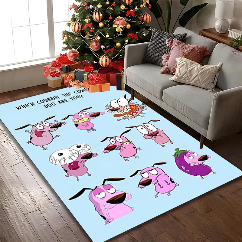 1pc Office Carpet, Courage the Cowardly Dog Chair Rug, Living Room Printed Area Rug, Home Chair Floor Mat