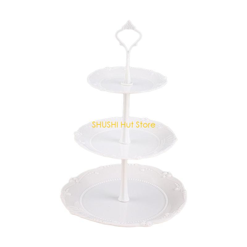 

Versatile Fruit and Dessert Storage Rack Convenient 3 Tiers Round Cake Shelf D57B