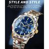 Luxury Quartz Men Watch Date Waterproof Chronograph Luminous Stainless Steel Wristwatch Fashion Business Man Watches