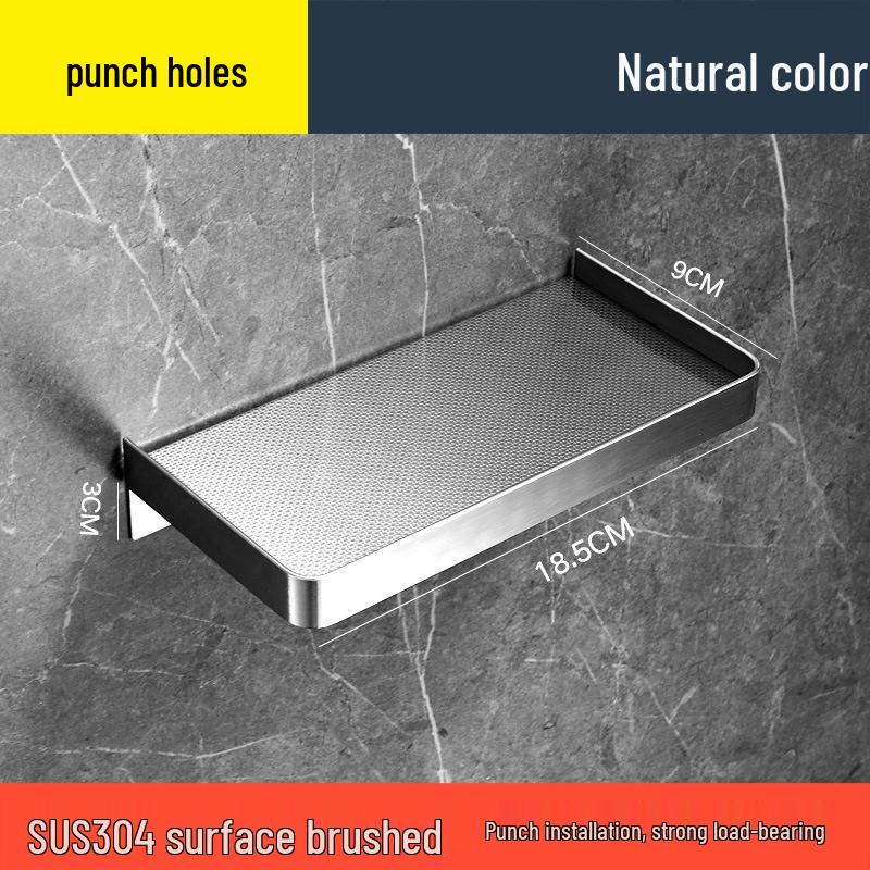 304 Stainless Steel Wall-Mounted Phone Stand and Tissue Holder with Edge Guard