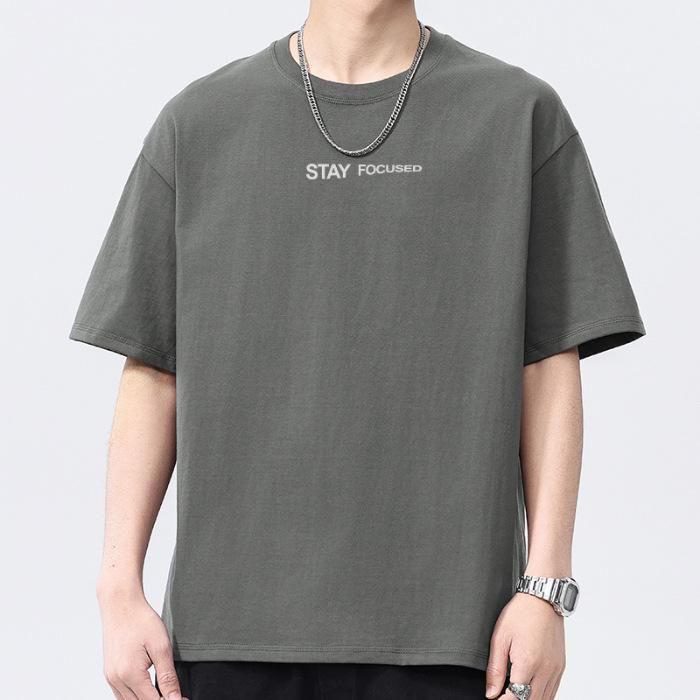 Updated Summer Mens Round Neck Printed Short-sleeved T-shirt Thin Everyday Youth Half-sleeved Top S