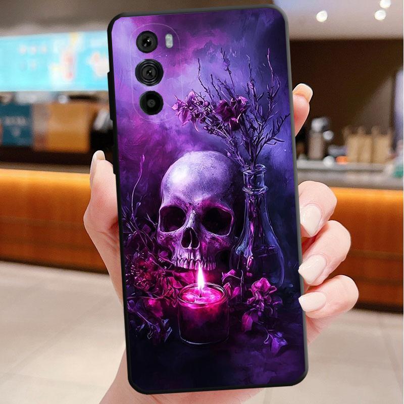 Skull Head Flower Art Phone Case For Motorola Edge 50 40 Pro 60 50 40 30 Ultra Neo Fusion Moto G Play G Stylus G Power G 2025