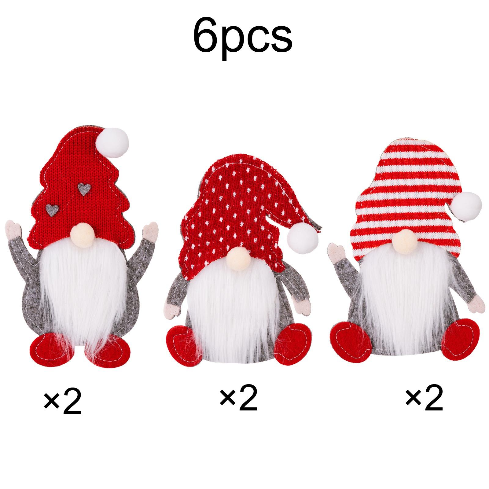 

Набор рождественской посуды из 6/9 предметов с декоративными украшениями, чехлы для ножа и вилки с гномом, безликая сумка для столовых приборов в виде старика