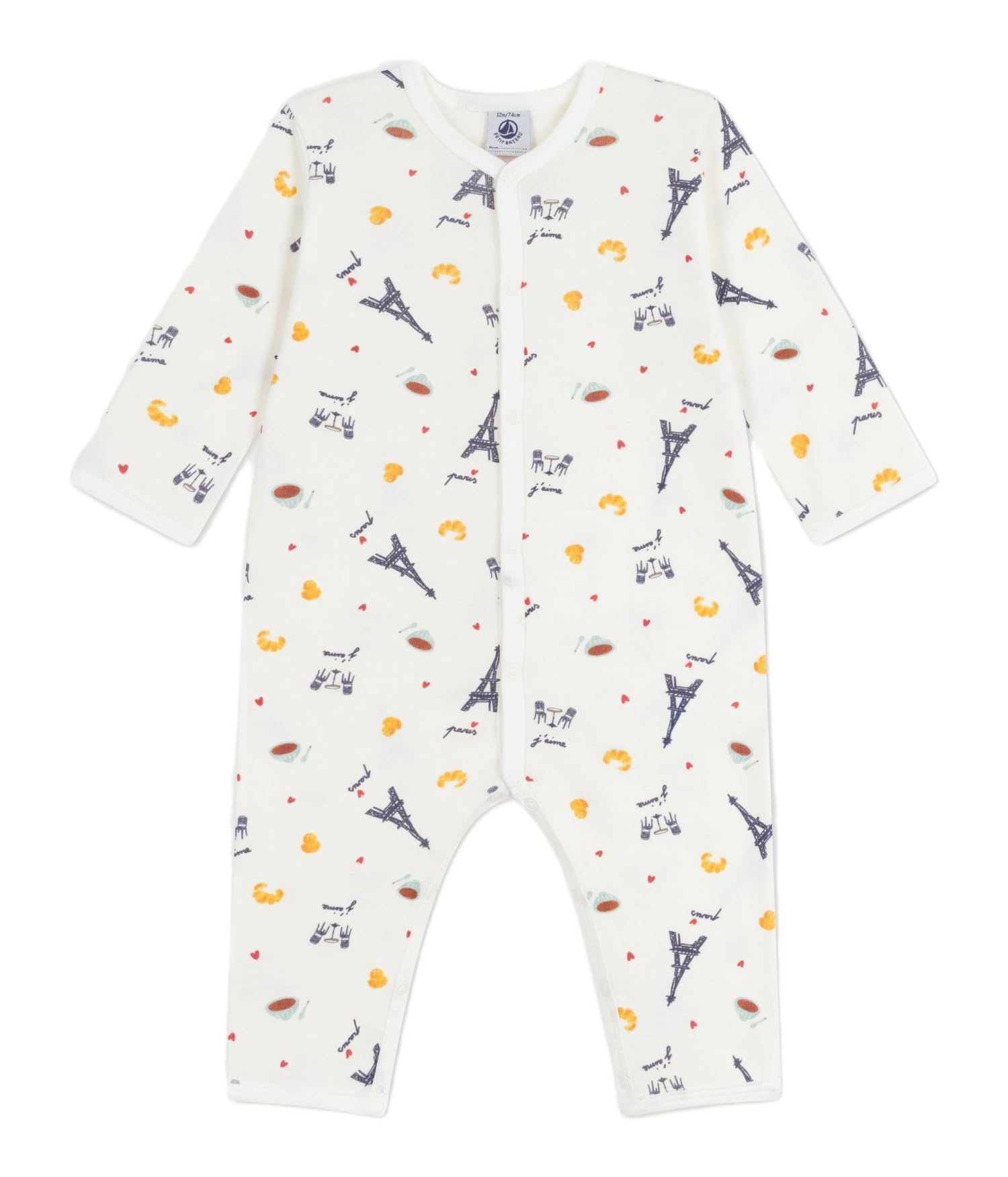 

Petit Bateau Footless Romper 6 Months A0E0C, Off-White/Multicolor, 67cm,