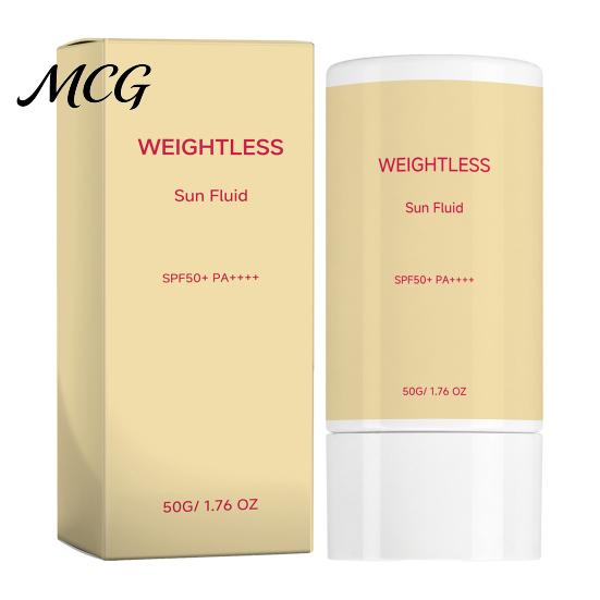 Fluid Texture Sunscreen Lightweight Daily SPF50+ PA++++, Weightless UV Protection Face Cream for Outdoor Anti-aging Sunblock Summer, 50G Non 50g