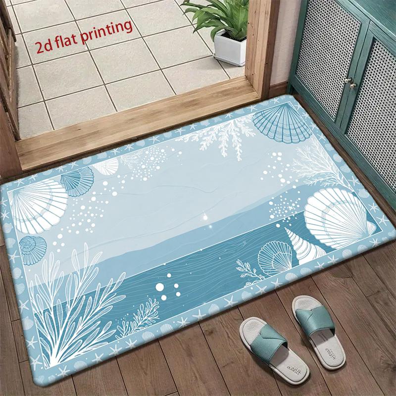 Ocean Watercolor Pattern Mat Living Room Decoration Home Sofa Non-Slip Carpet Study Bedroom Tatami Children'S Soft Floor Mat