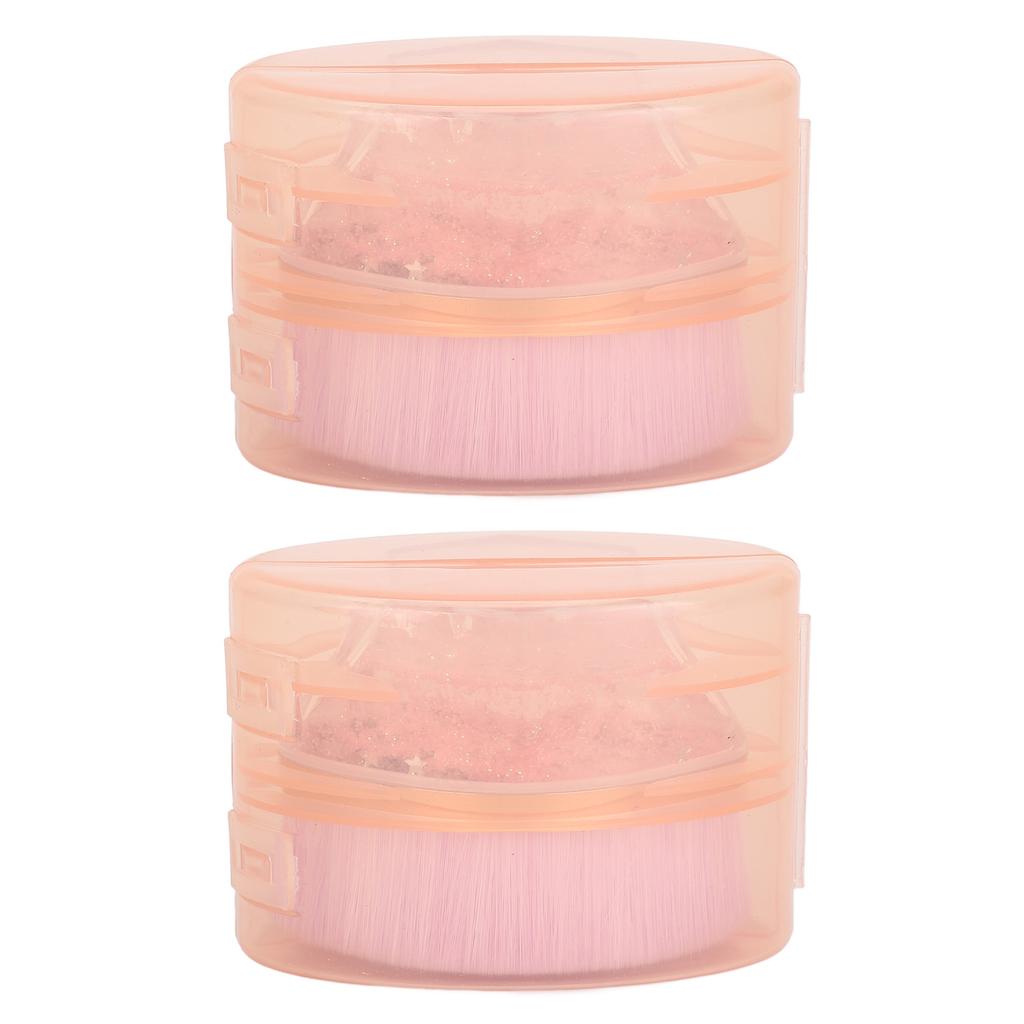 2 Pcs  Makeup Brush Purple Flat Top Rhombus Makeup Brush with Storage Box