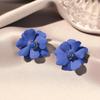 2023 Blaue Blume Silbernadel Ohrringe - Trendig und Elegant