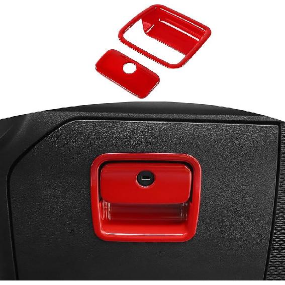 RT-TCZ For Jeep JL Glove Box Compartment Latch Handle Trim Cover For Jeep Wrangler JL JLU 2018-Present For Gladiator JT -Present Red Interior