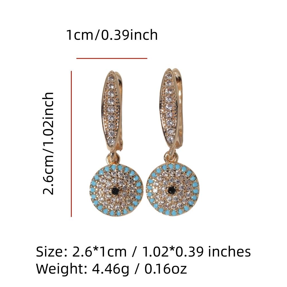 1 Paar Mode Böser Blauer Augen Hängeohrringe für Damen Zirkonia Ohrring Schmuck Hochzeit Party Zubehör