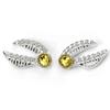 Sterling Silver Golden Snitch Stud Earrings with Crystals