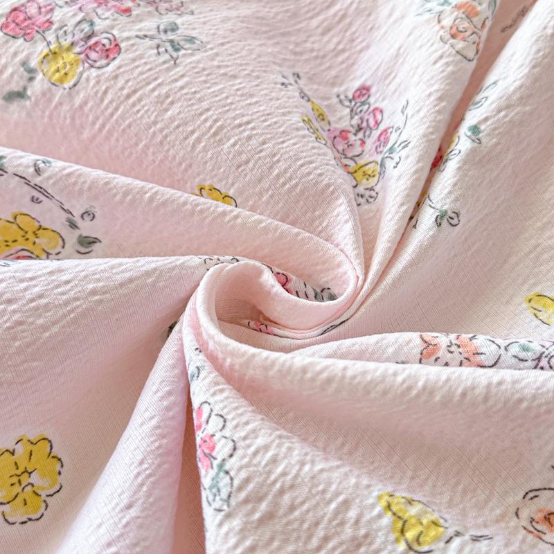 Flower Printed Fitted Bed Sheet Pink Color sabanas150x200 Single/Queen Size Mattress Protector Soft King Size Bed Sheets for Bed