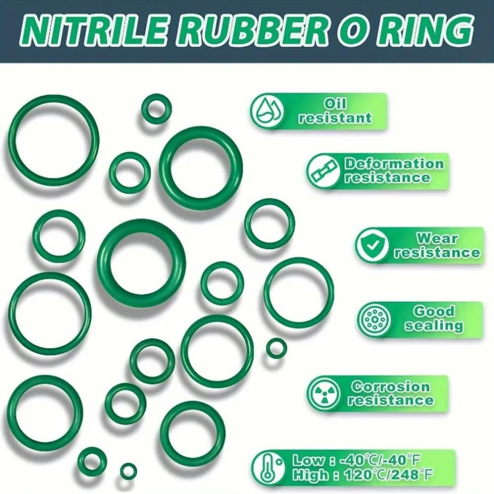 595pcs Silicone O-ring Set With Box, 36 Sizes Oil Heat Resistant Car Air Conditioning System Gasket Sealing Ring Gasket Pad