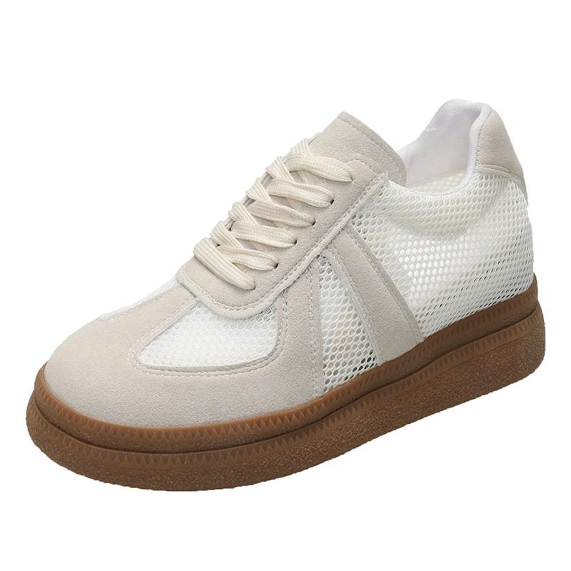 Fashion 2025 Brand Ladies Shoes Front Lace-up Women's Vulcanize Shoes New Outdoor Slip-Resistant Casual Best Seller Light Mesh Sneakers