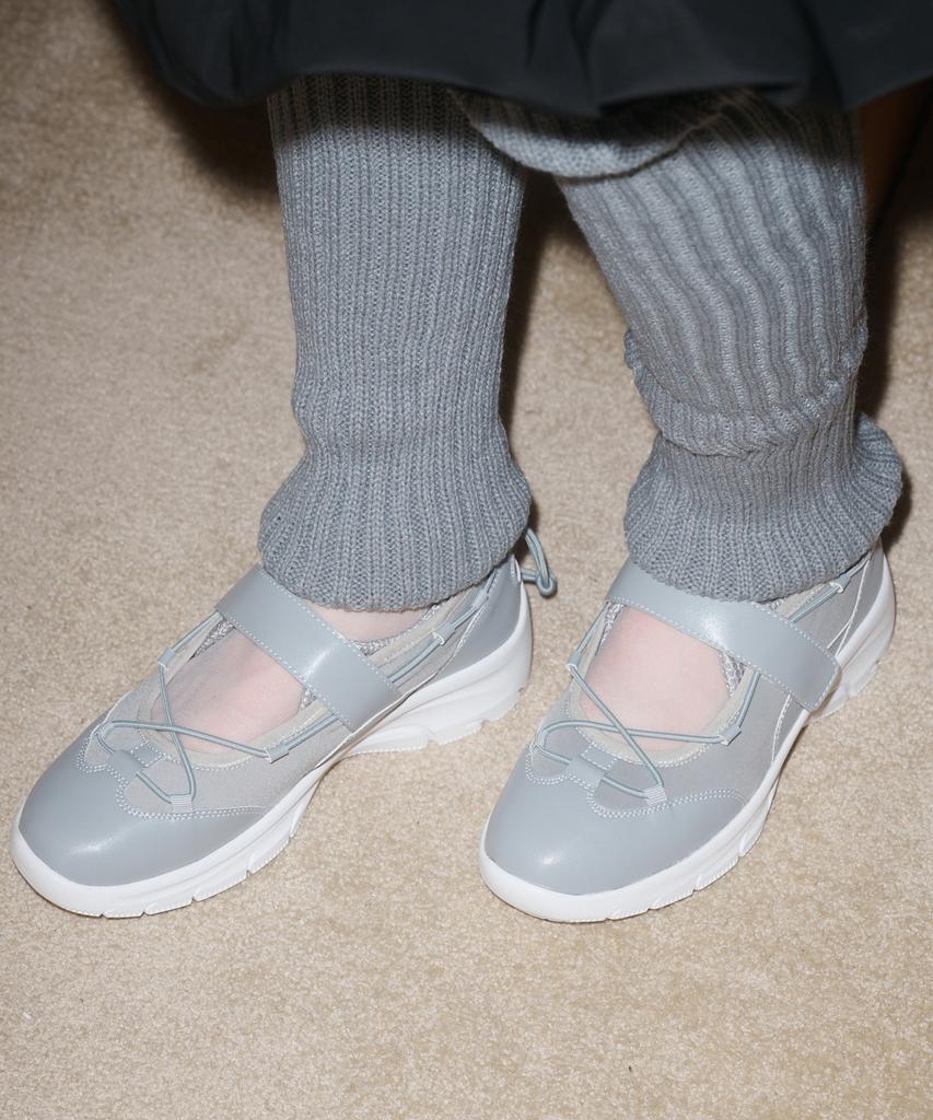 Tthone Freya Strap Velcro Sneakers 4Cm [Grey]