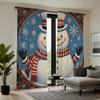2pcs Set HD Christmas Ambiance Snowflake Decorative Curtain Blue Tie Digital Printed Curtain Home Decoration Style Decorate L