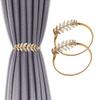 4pcs Curtain Tiebacks Aluminum Alloy Spring Design Curtain Holdbacks Ties Modern   Gold for   Bedroom Living Room Home