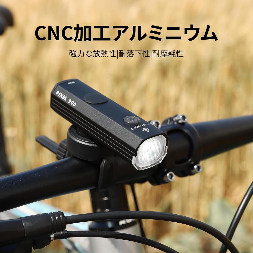 COOSPO PIXEL Bicycle 400 IP67 4 Lighting High Rechargeable Front Compact Design for Nighttime Compatible with Road Mountain and City Bikes Light,