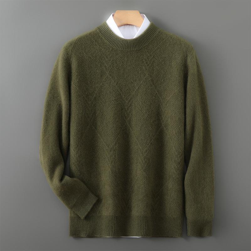 

Men s 100% Pure Wool High Neck Seamless Knitwear Base Layer – Loose, Thickened, and Perfect for Autumn/Winter. Medium