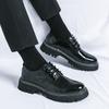 Modische Herrenschuhe PU Großer Zeh Dicke Sohle Abriebfeste Schuhe Britische Schnürschuhe Business Büro Derby Schuhe Größen 38-45 Herrenschuhe