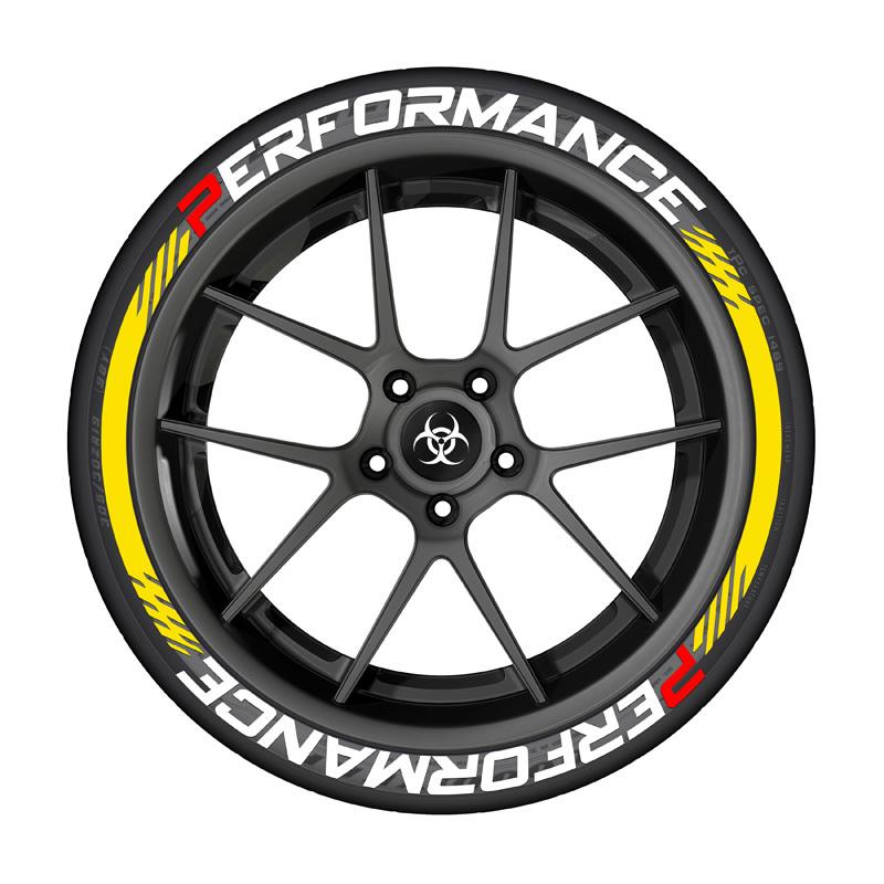 8 KS Na 4 Pneumatiky PERFORMANCE Pneumatika Kolo Auto Samolepky Univerzální 3D Silné Auto Písmena Obtisky V Jednom Kusu Auto Pneumatika Dekorace Samolepky